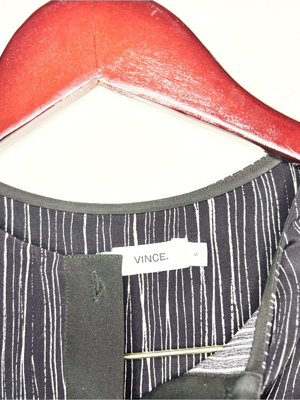 Vince 100% Silk Striped Black and White Long Sleeve Tunic Dress - Picture 2 of 7